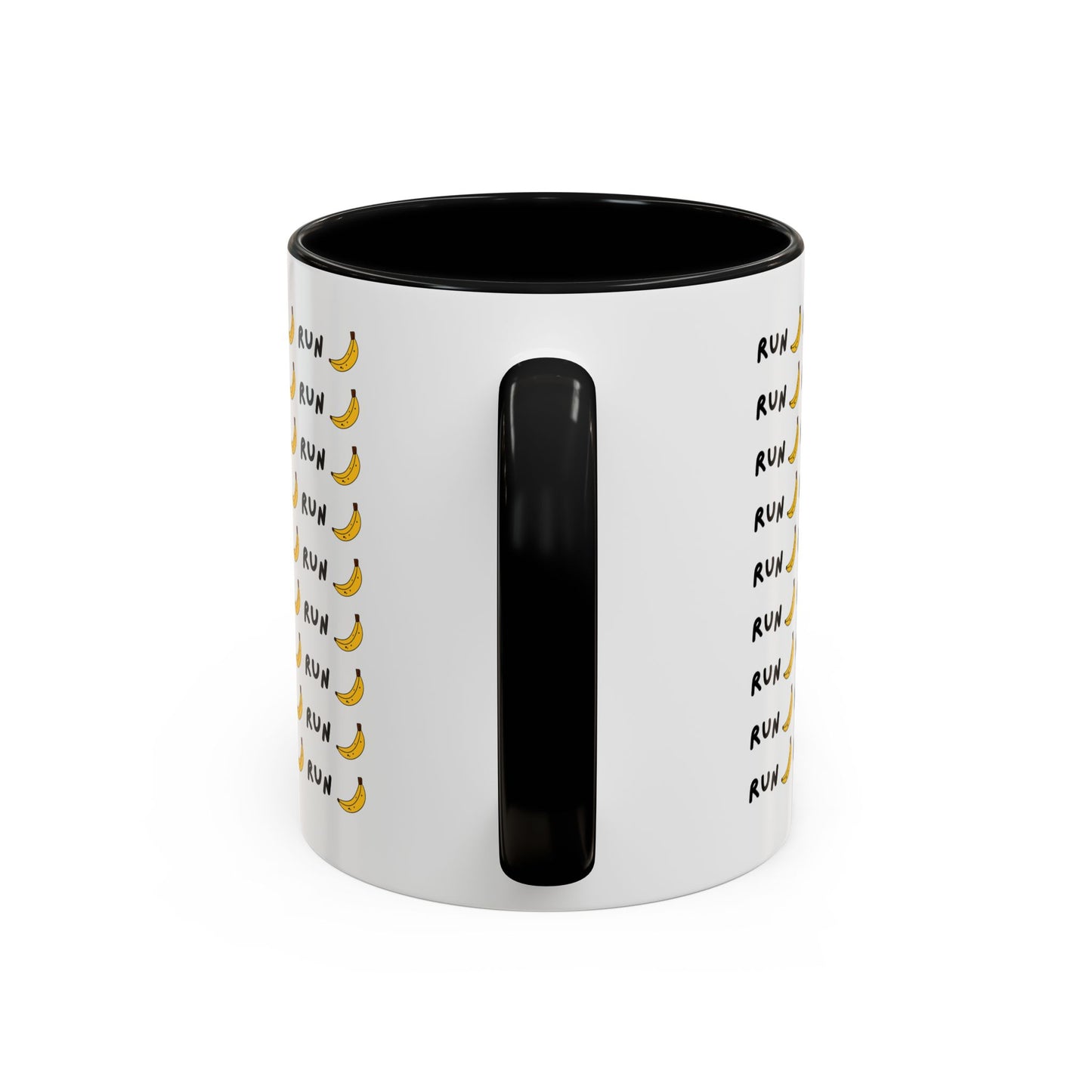 Run Banana Accent Mug / Fun Motivational Coffee Cup for Fitness Lovers / 11 ounce Runners Mug