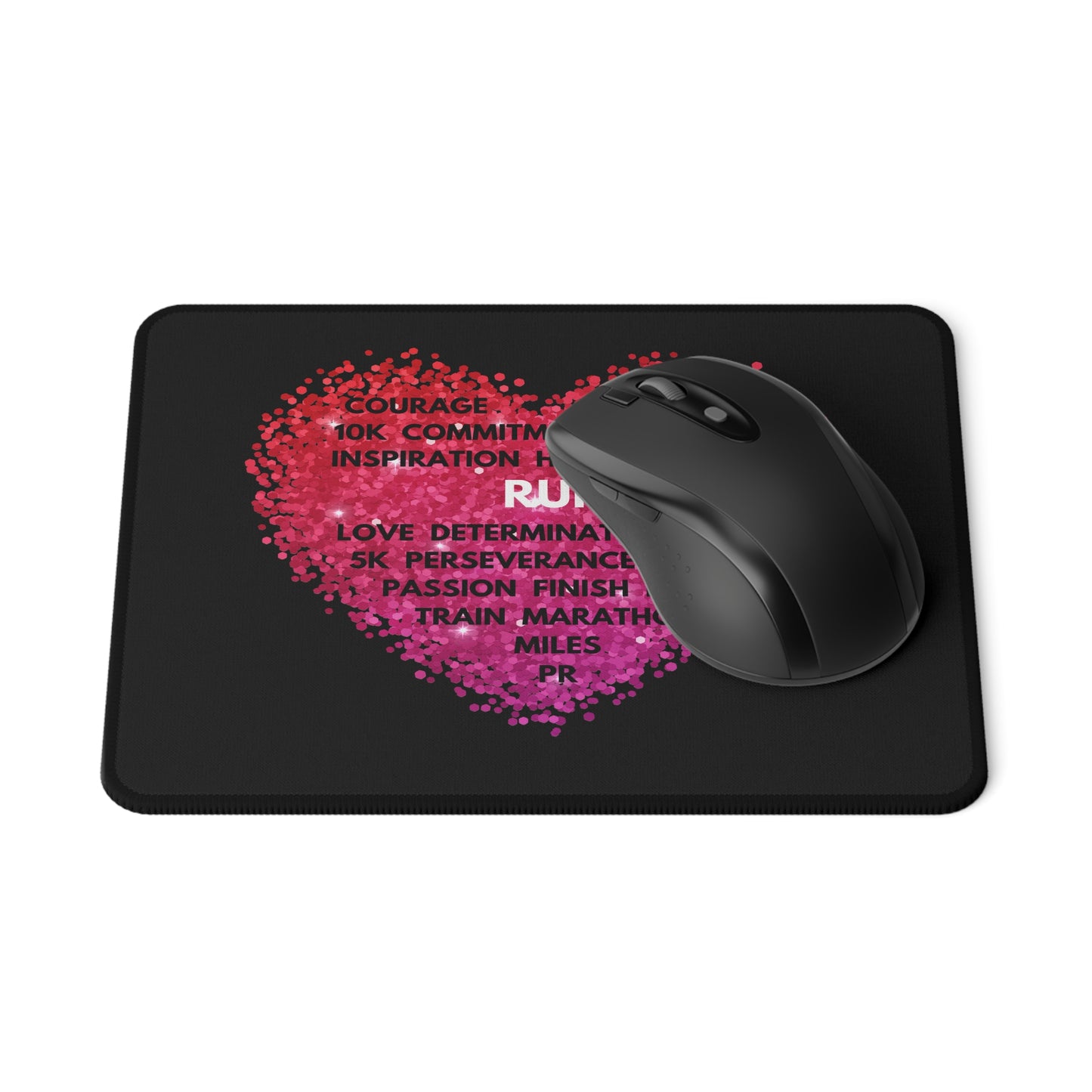 Running Heart Non-Slip Gaming Mouse Pad / Inspirational Mouse Pad for Runners