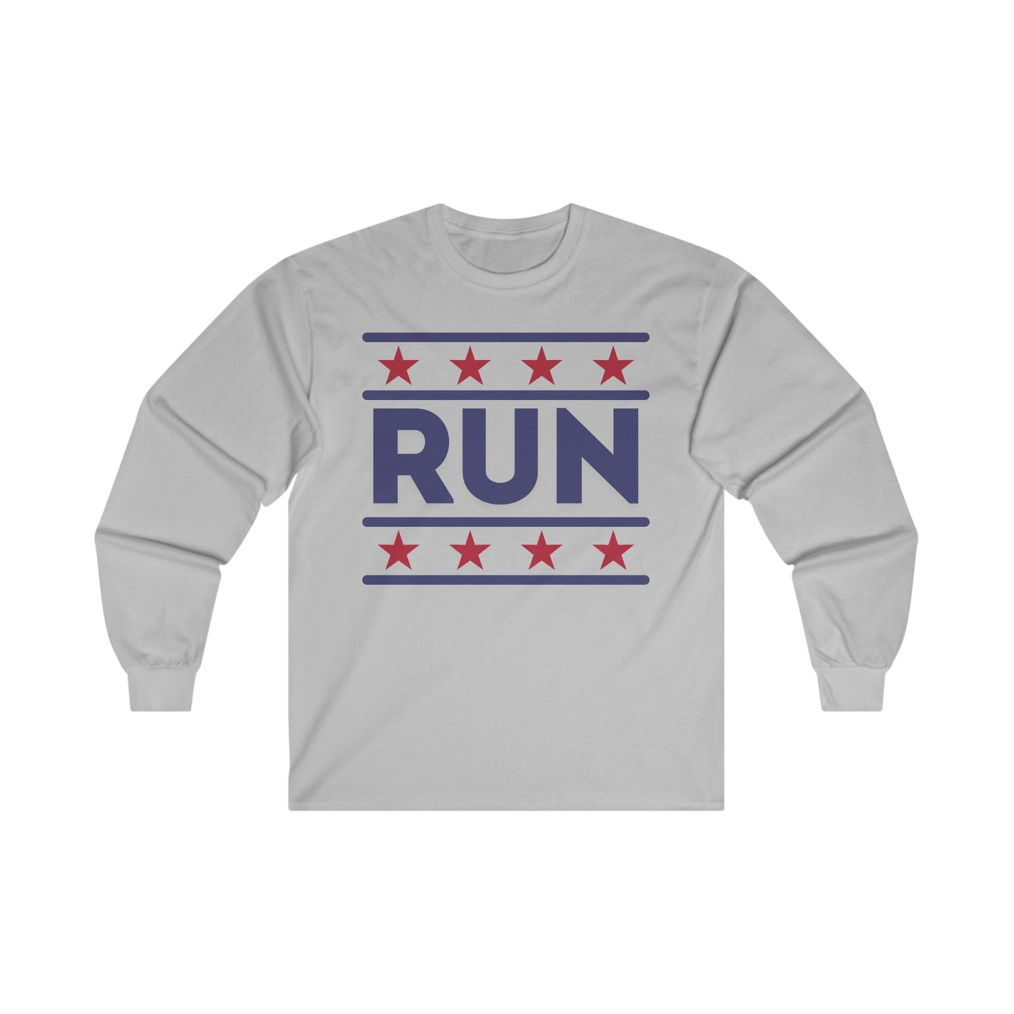 ontherun Run Unisex Ultra Cotton Long Sleeve Tee / Patriotic Long Sleeve T-Shirt / 4th of July Long Sleeve Tee / Running T-Shirt