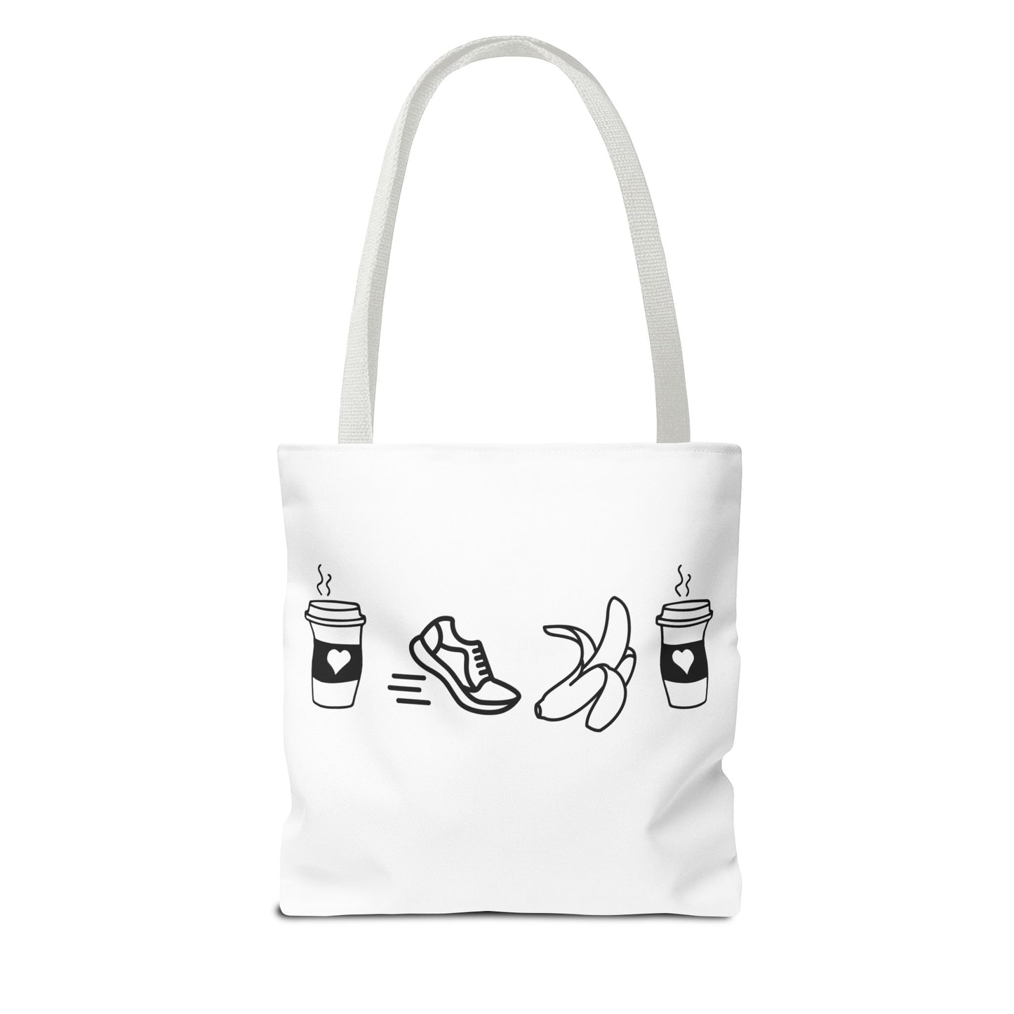 Coffee Run Banana Coffee Tote / Fitness Motivation Tote Bag / Tote for Runners