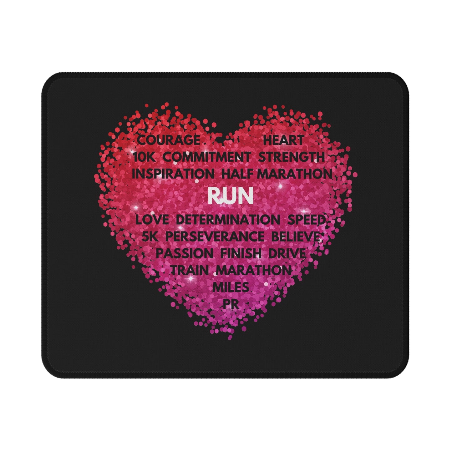 Running Heart Non-Slip Gaming Mouse Pad / Inspirational Mouse Pad for Runners
