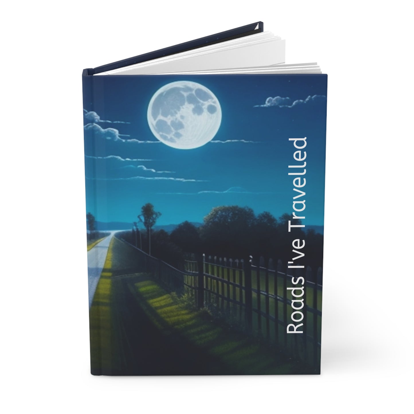 Moonlit Adventure Hardcover Journal - Roads I've Travelled / Journal for Runners / Travel Notebook