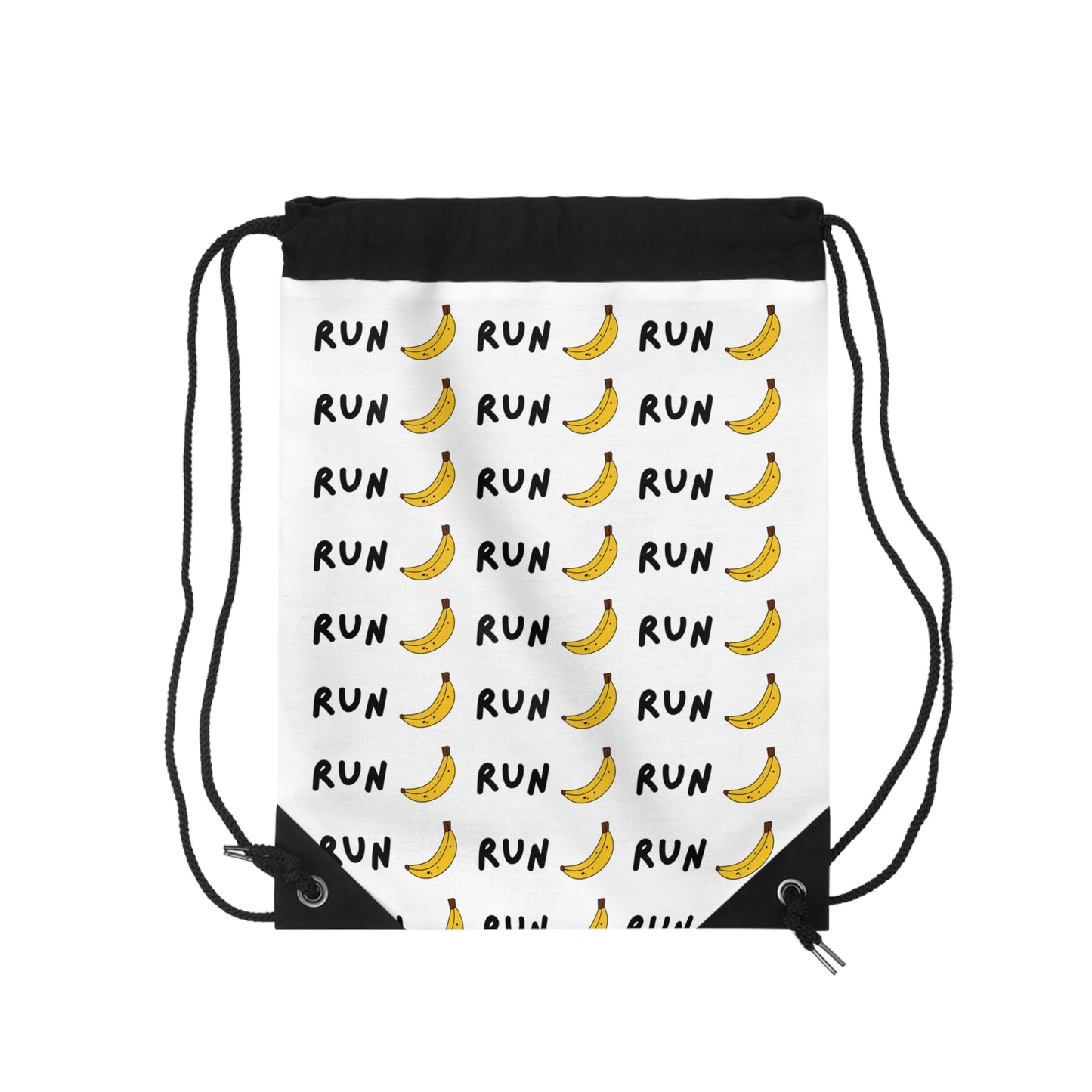 Run Banana Print Drawstring Bag / Drawstring Bag for Active Lifestyles and Fitness Enthusiasts