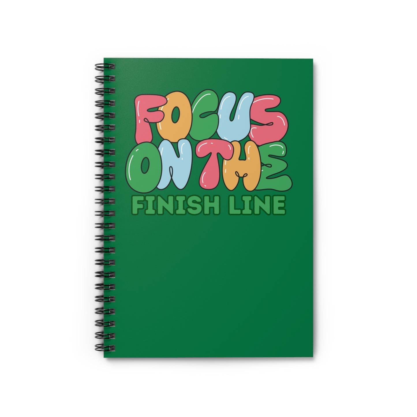 Focus on the Finish Line Spiral Notebook - Ruled Line / Notebook for Runners