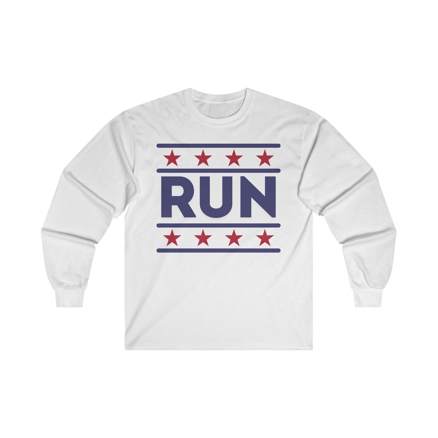 ontherun Run Unisex Ultra Cotton Long Sleeve Tee / Patriotic Long Sleeve T-Shirt / 4th of July Long Sleeve Tee / Running T-Shirt