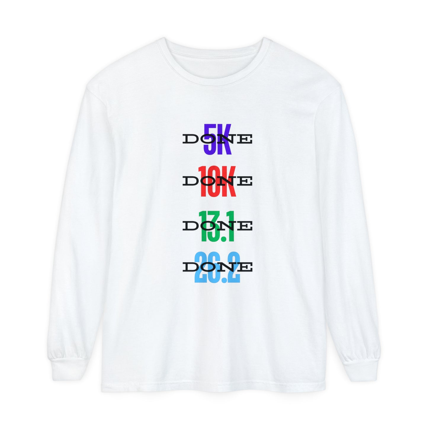 Done Unisex Garment-Dyed Long Sleeve T-Shirt / Running Long Sleeve T-Shirt