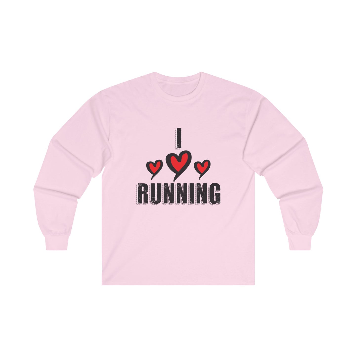 I Love Running Long Sleeve Tee / Unisex Ultra Cotton Shirt for Runners