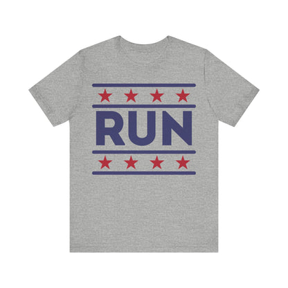 ontherun Run Unisex Jersey Short Sleeve Tee / Patriotic Short Sleeve T-Shirt / 4th of July T-Shirt / Running T-Shirt