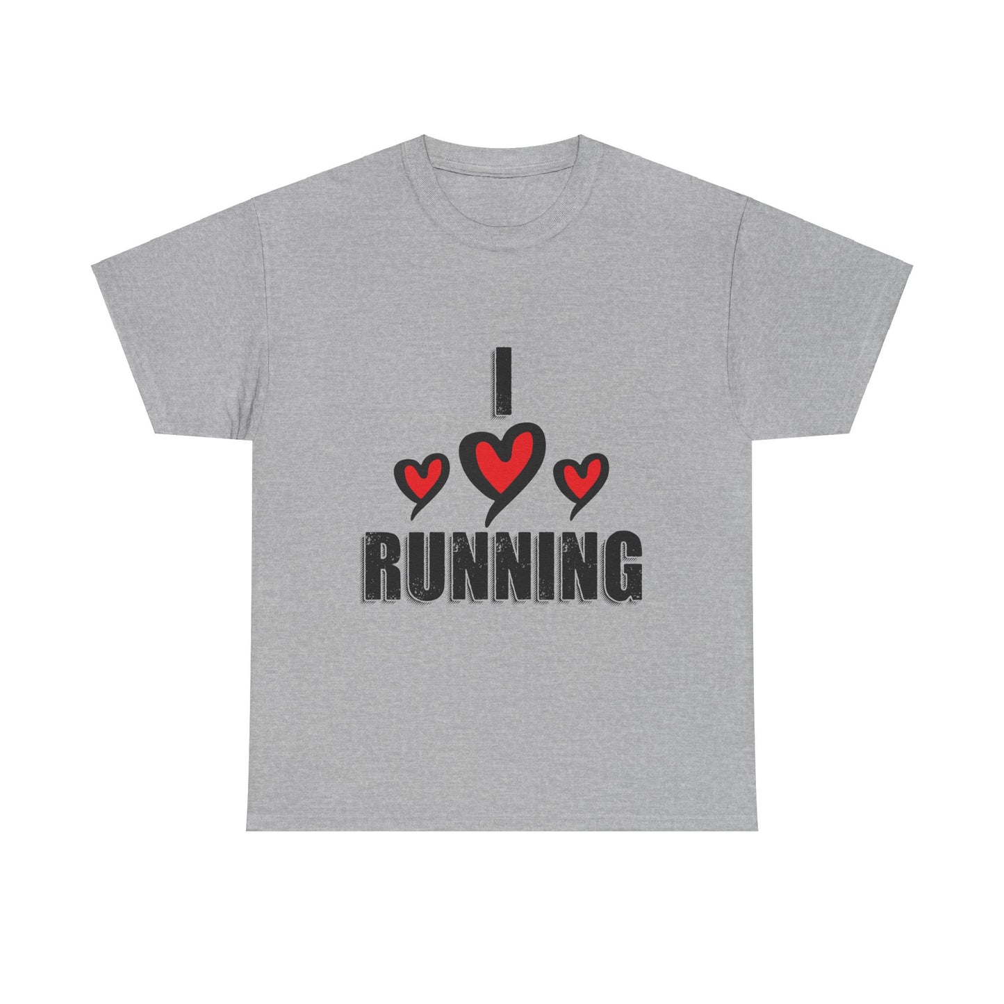 I Love Running Unisex Heavy Cotton Tee / Perfect T-Shirt for Runners & Fitness Enthusiasts