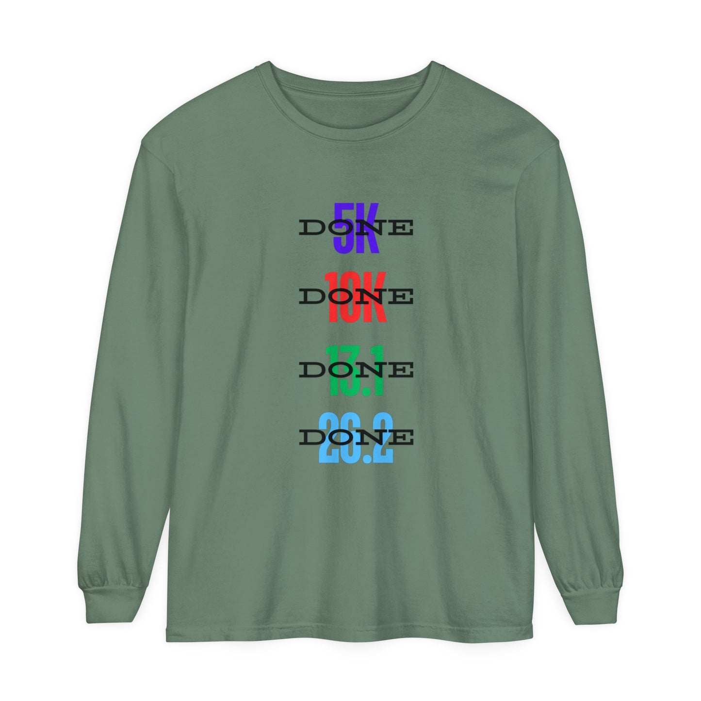 Done Unisex Garment-Dyed Long Sleeve T-Shirt / Running Long Sleeve T-Shirt