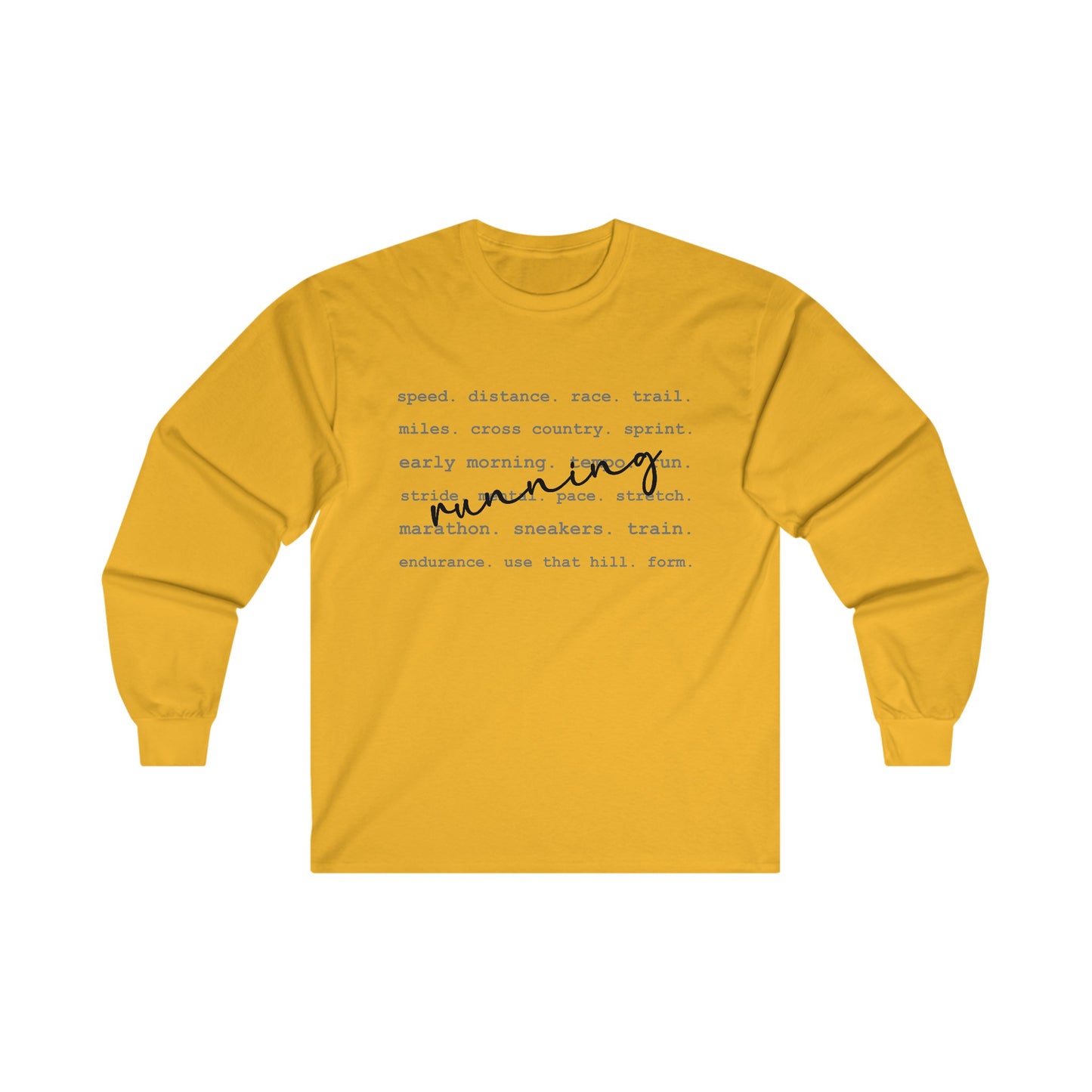 Running Unisex Ultra Cotton Long Sleeve Tee / Running Words Long Sleeve Tee