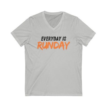 Every Day is Runday Unisex Jersey Short Sleeve V-Neck Tee / Running V-Neck T-Shirt