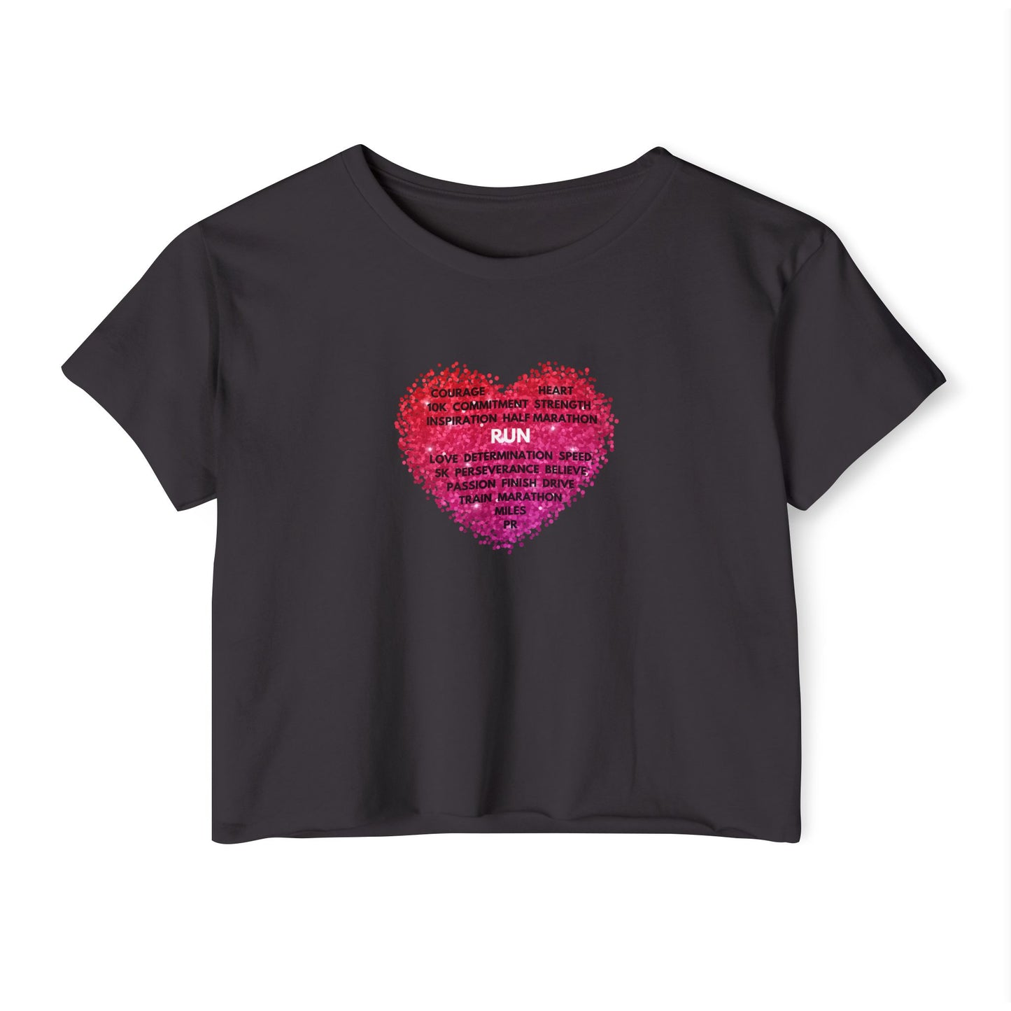 Runner's Heart Crop Top / Running T-Shirt / Motivational Crop Top