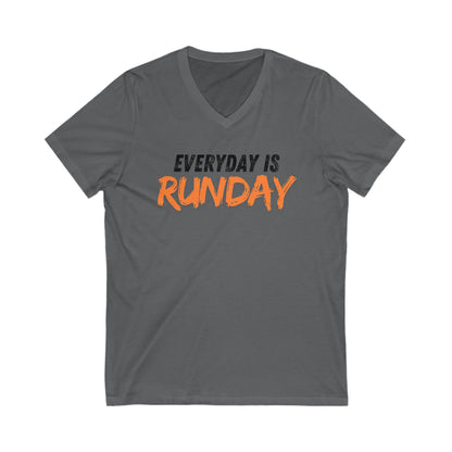 Every Day is Runday Unisex Jersey Short Sleeve V-Neck Tee / Running V-Neck T-Shirt