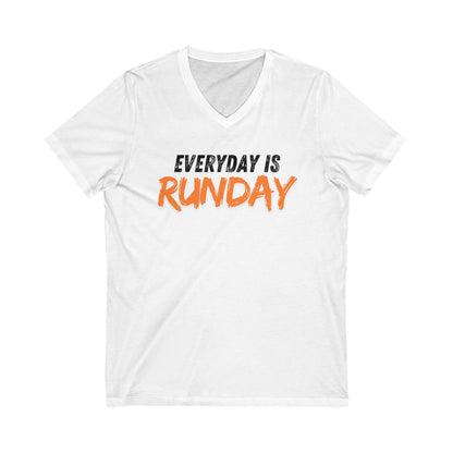 Every Day is Runday Unisex Jersey Short Sleeve V-Neck Tee / Running V-Neck T-Shirt