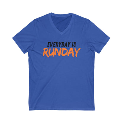 Every Day is Runday Unisex Jersey Short Sleeve V-Neck Tee / Running V-Neck T-Shirt