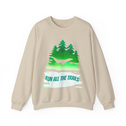 Run All the Trails Unisex Heavy Blend Crewneck Sweatshirt / Trail Running Sweatshirt / Running Sweatshirt