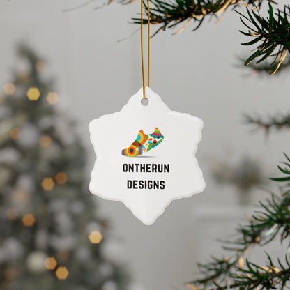 ontherunDesigns Ceramic Ornament / 2-Sided Running Ornament for Holidays & Gifts