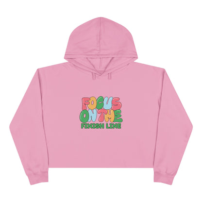 Focus on the Finish Line Motivational Crop Hoodie / Runner's Crop Hoodie