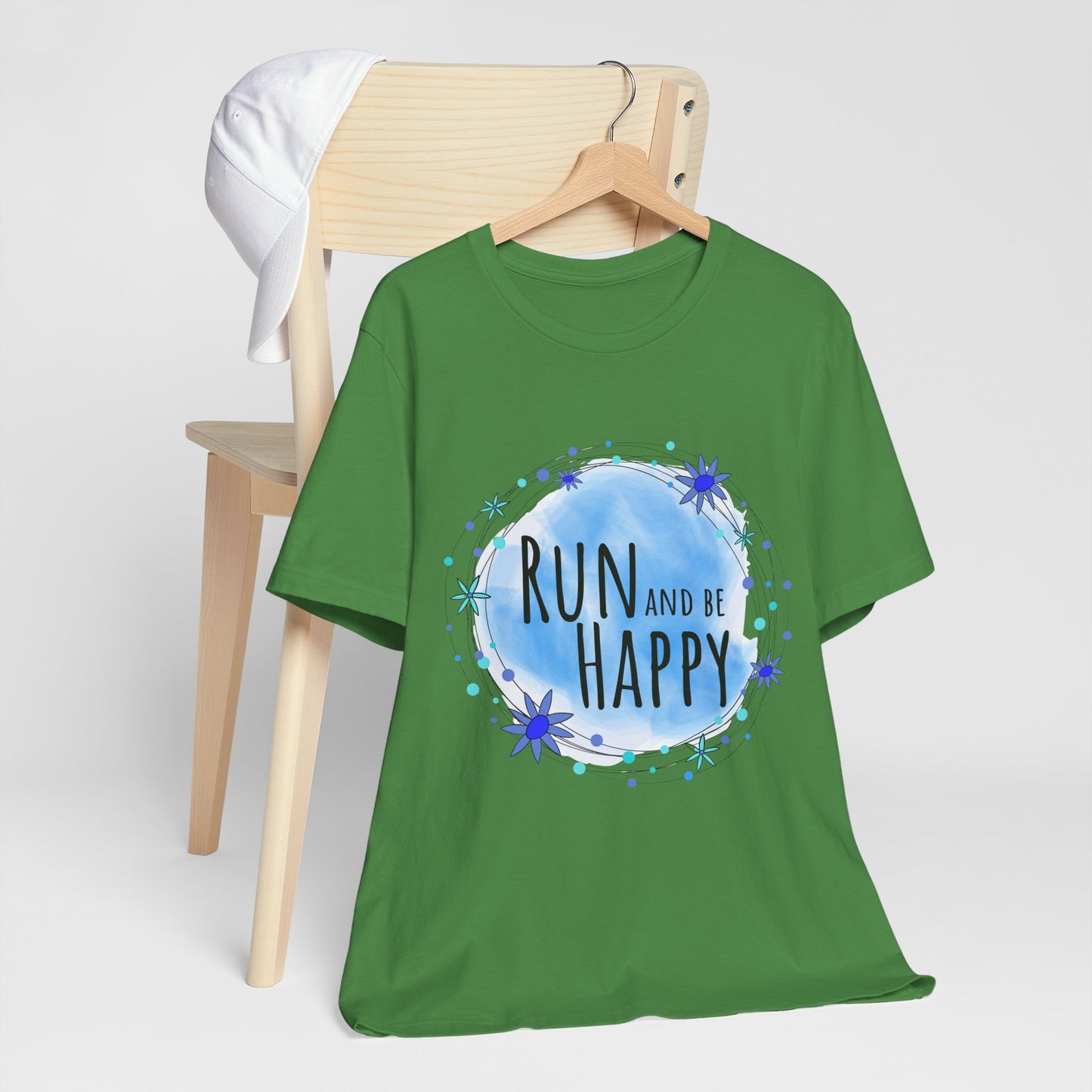 Run and Be Happy Motivational Unisex Tee / Perfect Gift for Runners, Athletes, and Those with an Active Lifestyle