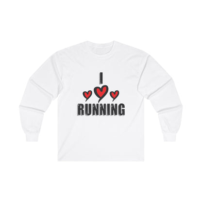 I Love Running Long Sleeve Tee / Unisex Ultra Cotton Shirt for Runners