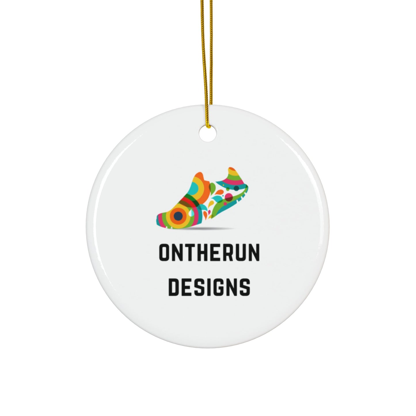 ontherunDesigns Ceramic Ornament / 2-Sided Running Ornament for Holidays & Gifts