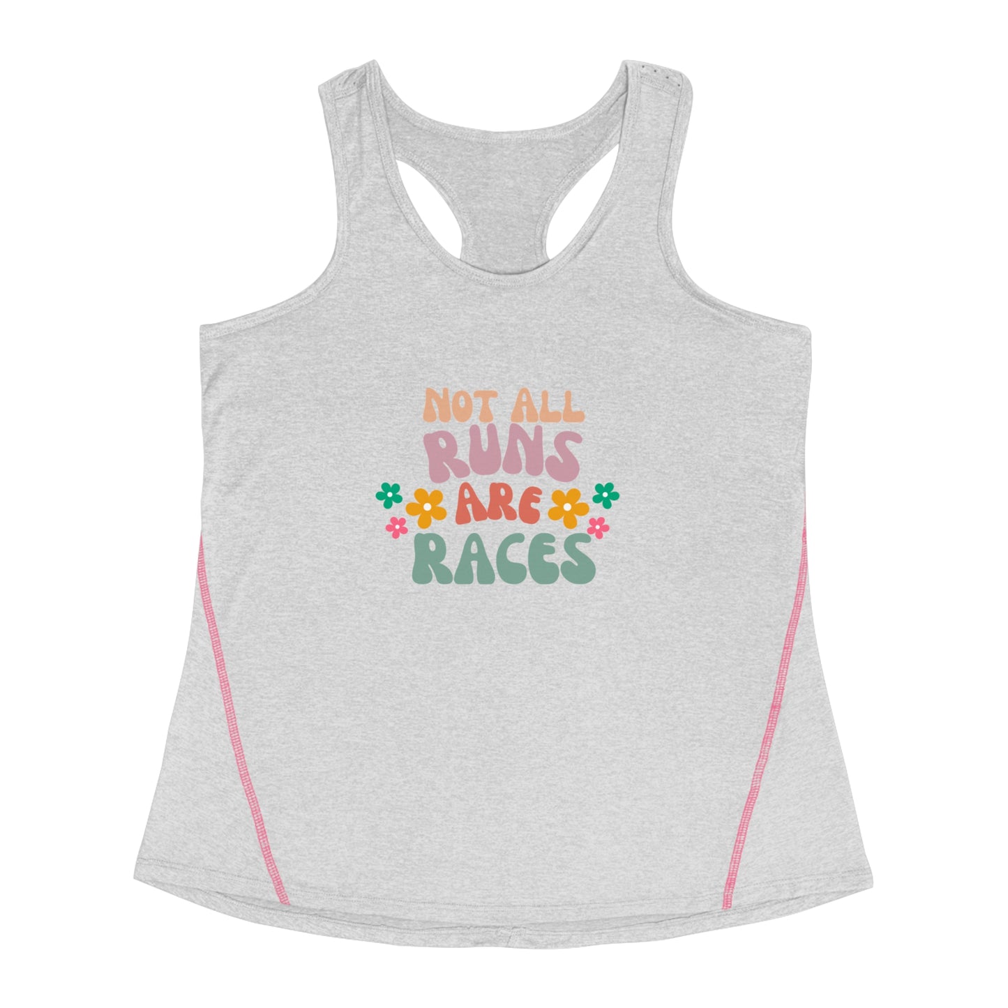 Floral Sports Top for Women  / Not All Runs Are Races Workout Tank / Running Tank for Women