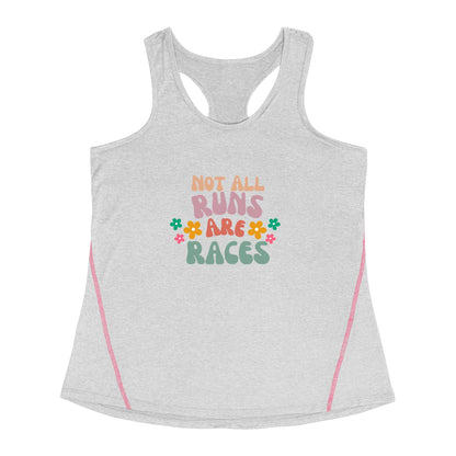 Floral Sports Top for Women  / Not All Runs Are Races Workout Tank / Running Tank for Women