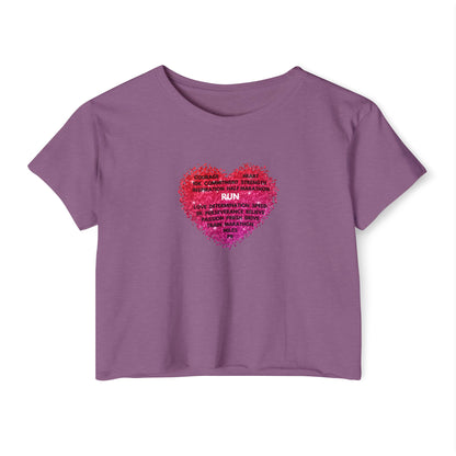 Runner's Heart Crop Top / Running T-Shirt / Motivational Crop Top