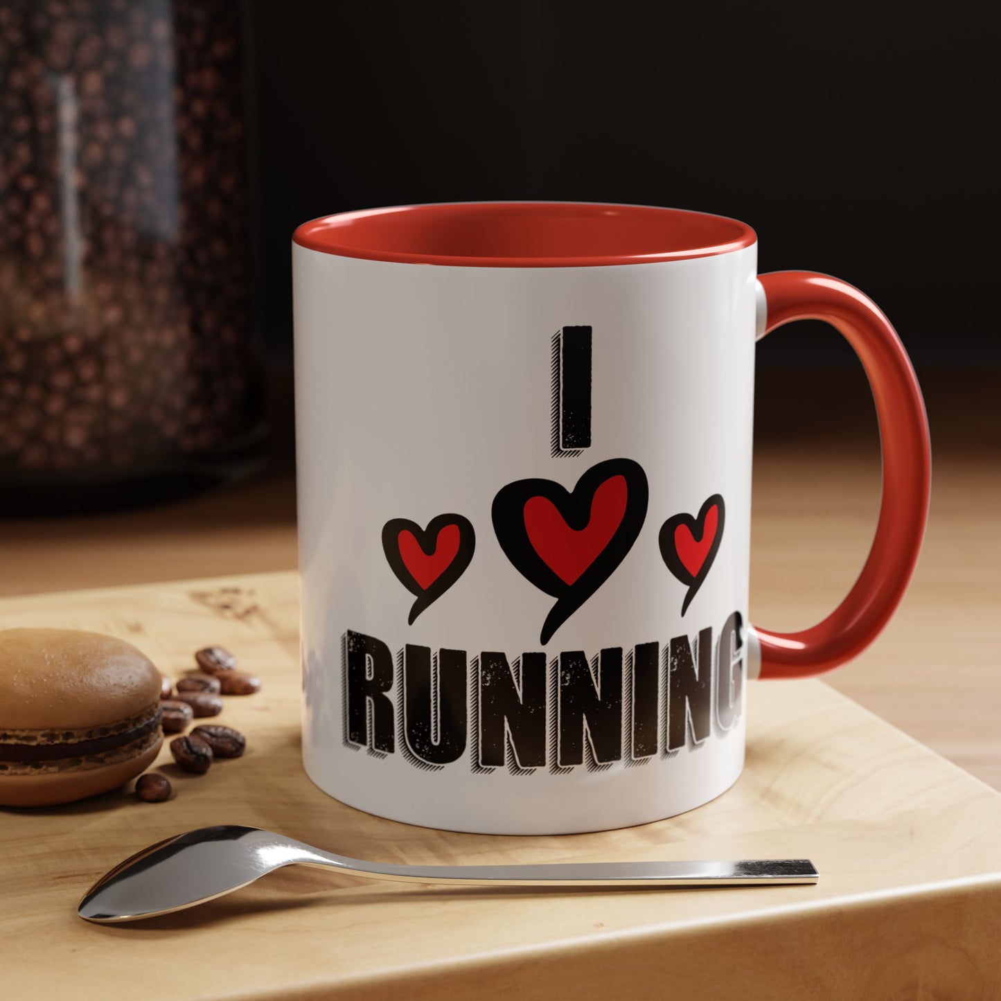 I Love Running Accent Coffee Mug / Perfect Gift for Runners / 11 oz. Mug for Runners