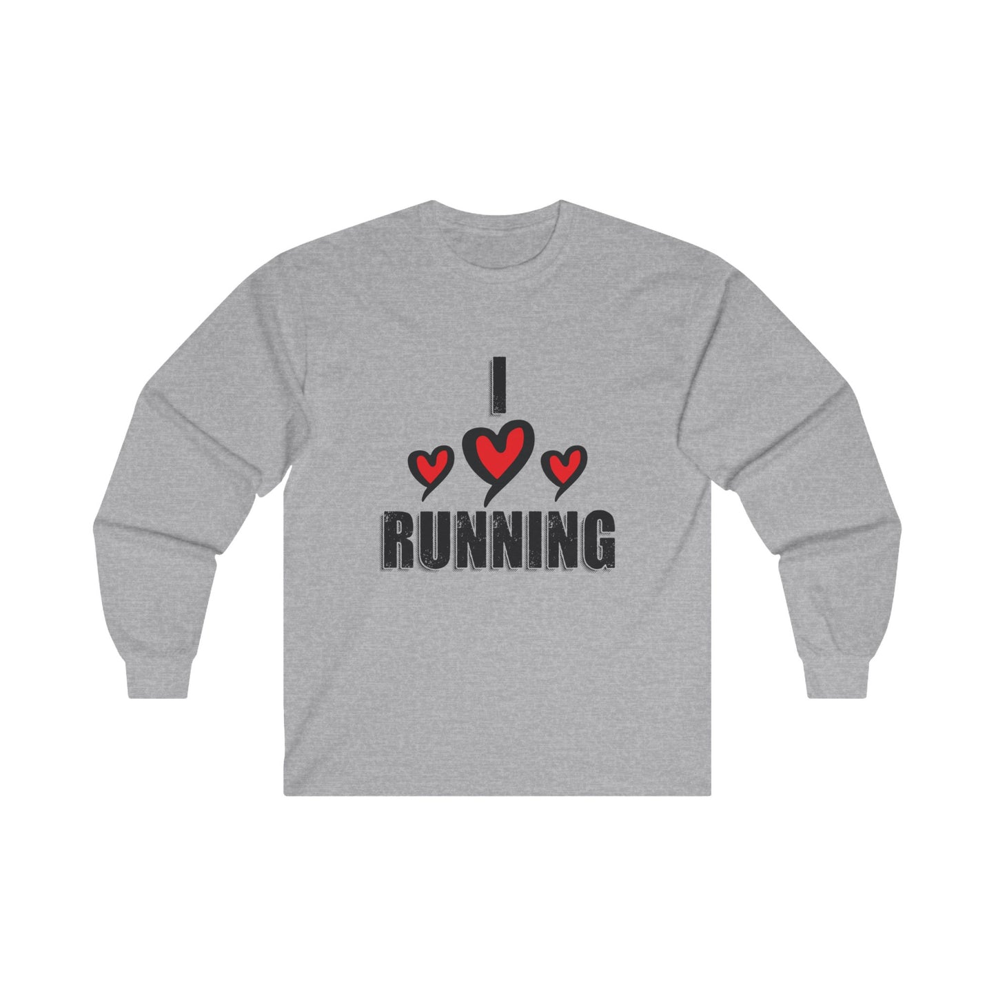 I Love Running Long Sleeve Tee / Unisex Ultra Cotton Shirt for Runners