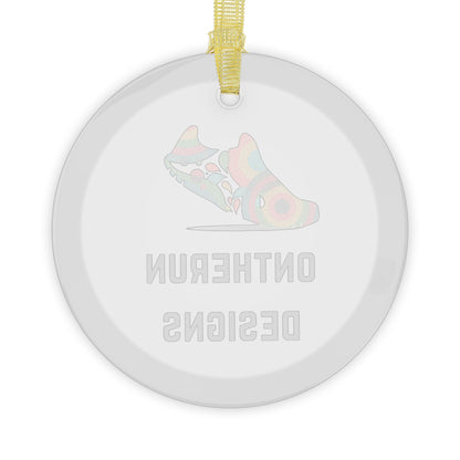 Whimsical Running Shoe Glass Ornaments / ontherunDesigns Running Shoe Ornament