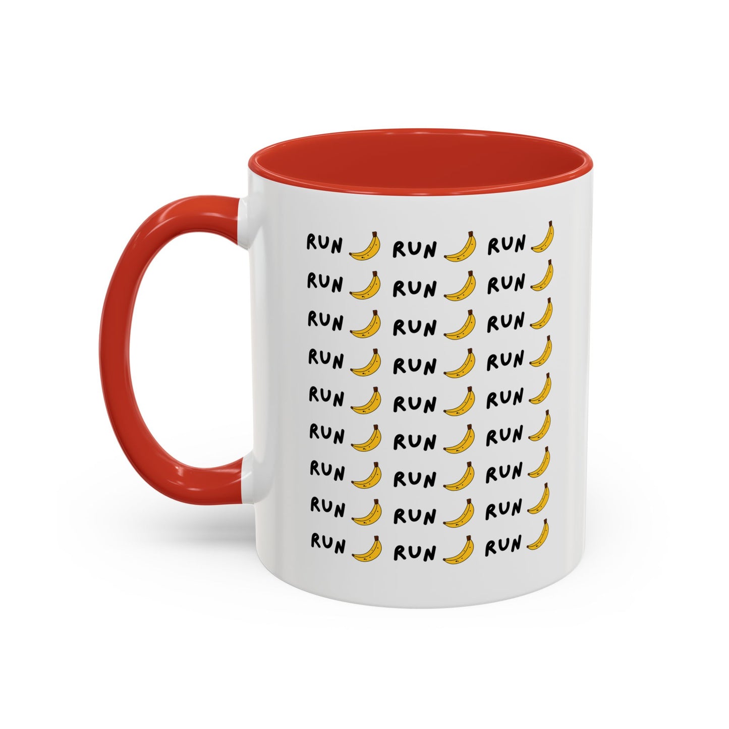 Run Banana Accent Mug / Fun Motivational Coffee Cup for Fitness Lovers  / 11 ounce Runners Mug