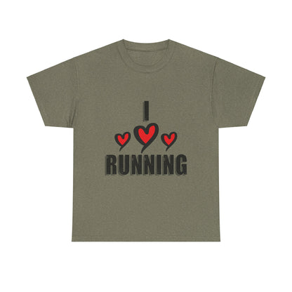 I Love Running Unisex Heavy Cotton Tee / Perfect T-Shirt for Runners & Fitness Enthusiasts