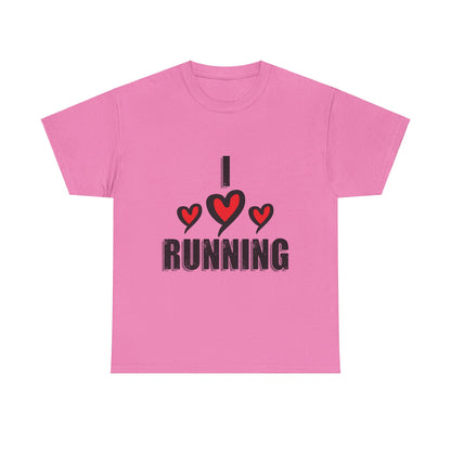 I Love Running Unisex Heavy Cotton Tee / Perfect T-Shirt for Runners & Fitness Enthusiasts