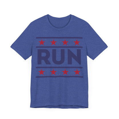 ontherun Run Unisex Jersey Short Sleeve Tee / Patriotic Short Sleeve T-Shirt / 4th of July T-Shirt / Running T-Shirt