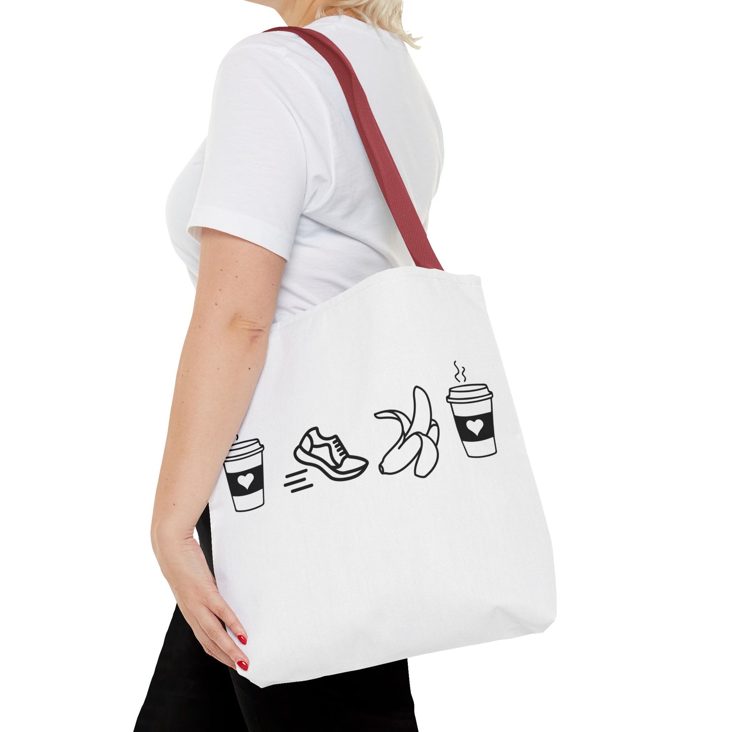 Coffee Run Banana Coffee Tote / Fitness Motivation Tote Bag / Tote for Runners