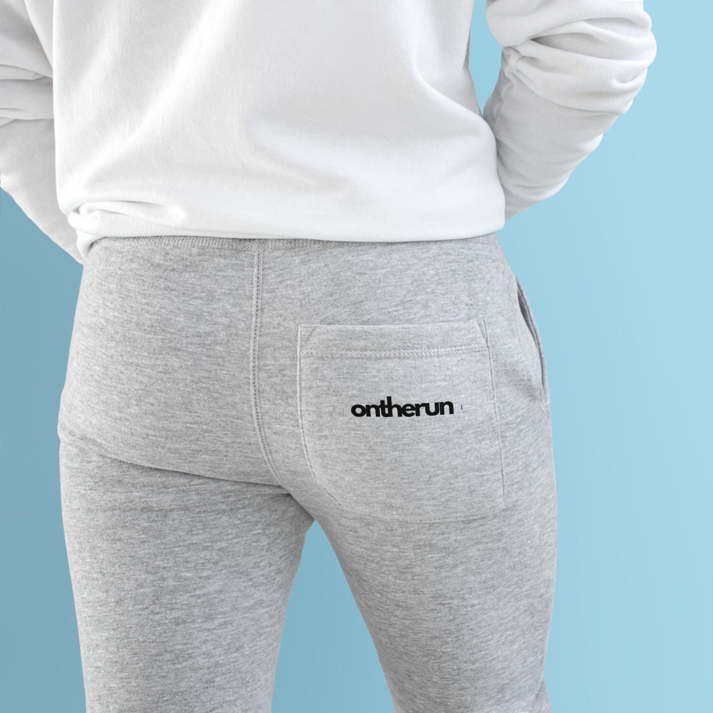 ontherun Unisex Fleece Joggers / Unisex Running Joggers / Pocket Print Joggers