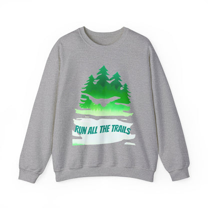 Run All the Trails Unisex Heavy Blend Crewneck Sweatshirt / Trail Running Sweatshirt / Running Sweatshirt