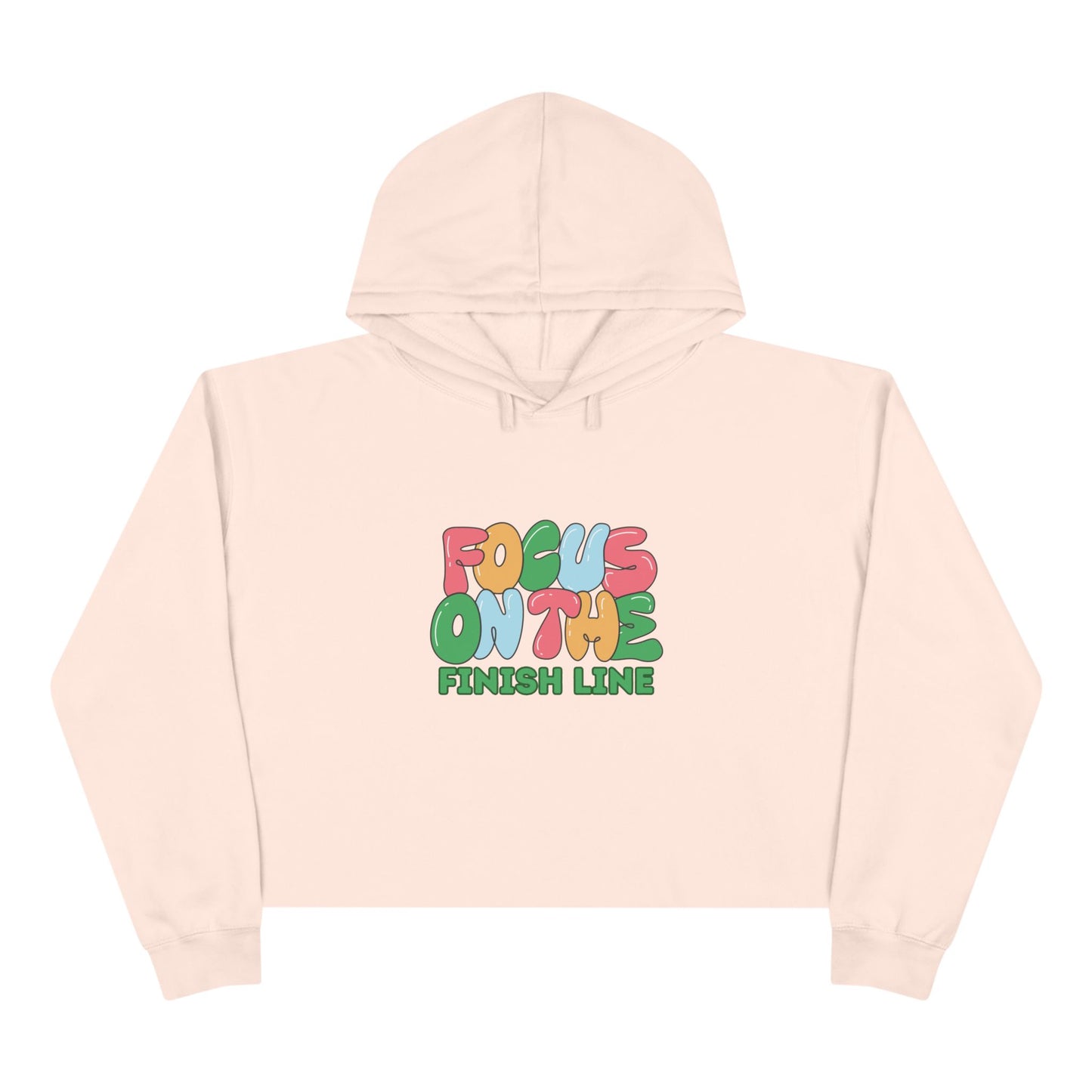 Focus on the Finish Line Motivational Crop Hoodie / Runner's Crop Hoodie