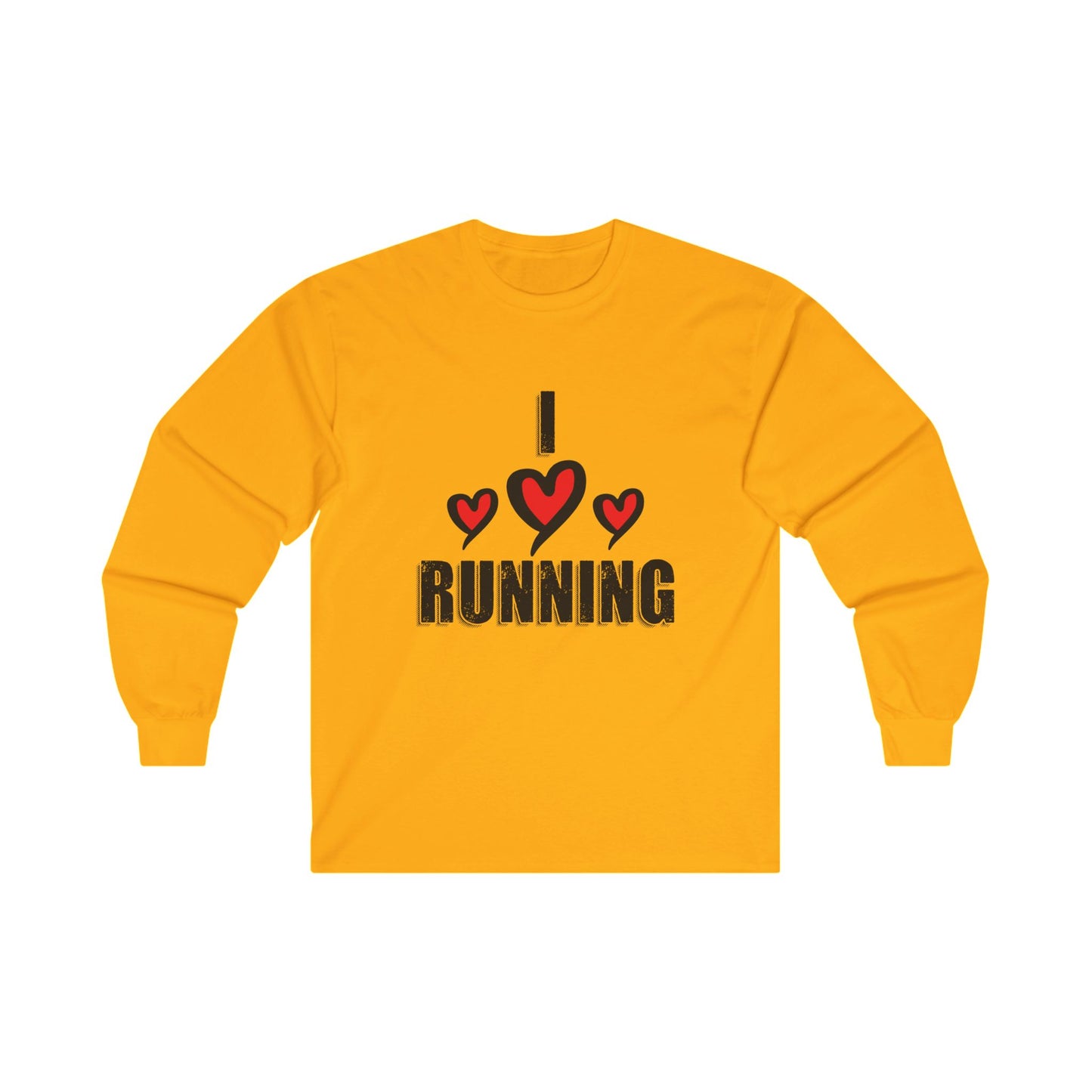 I Love Running Long Sleeve Tee / Unisex Ultra Cotton Shirt for Runners