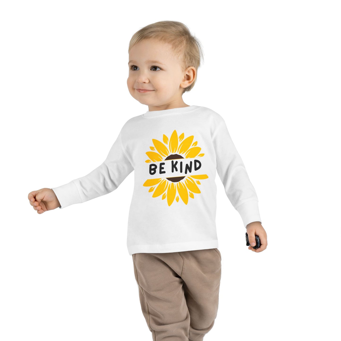 Be Kind Sunflower Toddler Long Sleeve Tee / Positive Vibes Toddler T-Shirt