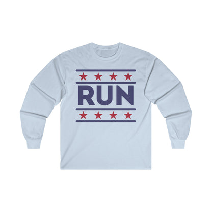 ontherun Run Unisex Ultra Cotton Long Sleeve Tee / Patriotic Long Sleeve T-Shirt / 4th of July Long Sleeve Tee / Running T-Shirt