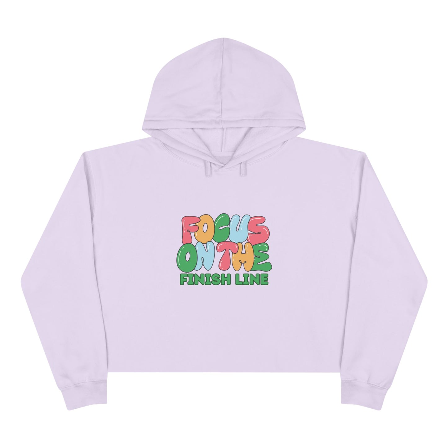 Focus on the Finish Line Motivational Crop Hoodie / Runner's Crop Hoodie