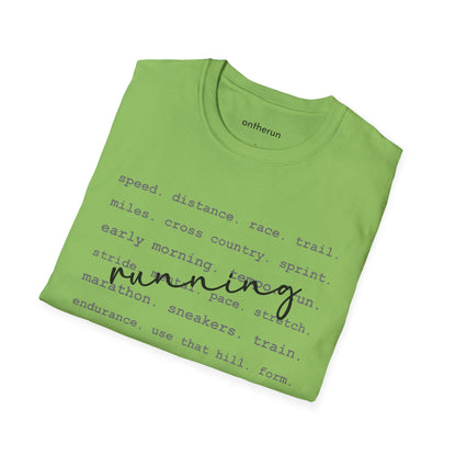 Running Unisex Softstyle T-Shirt / Running Words T-Shirt