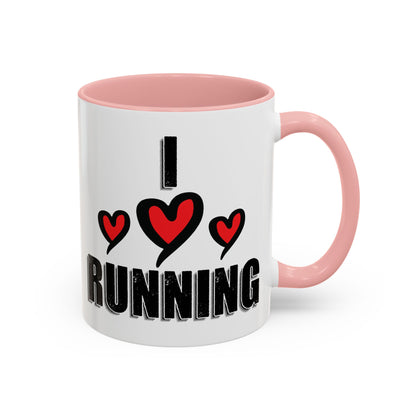 I Love Running Accent Coffee Mug / Perfect Gift for Runners / 11 oz. Mug for Runners