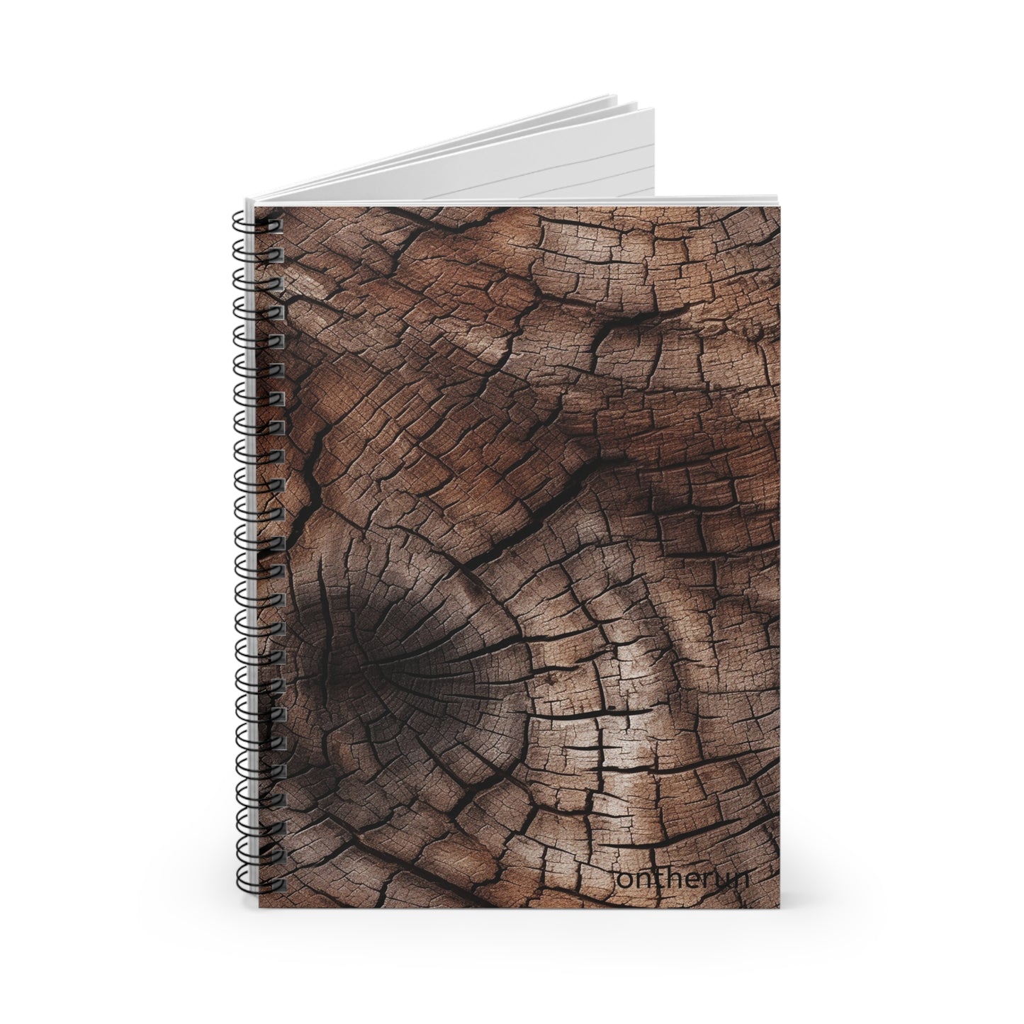 Rustic Bark Spiral Notebook / Ruled Lines for Nature Lovers / Journal for Trail Runners