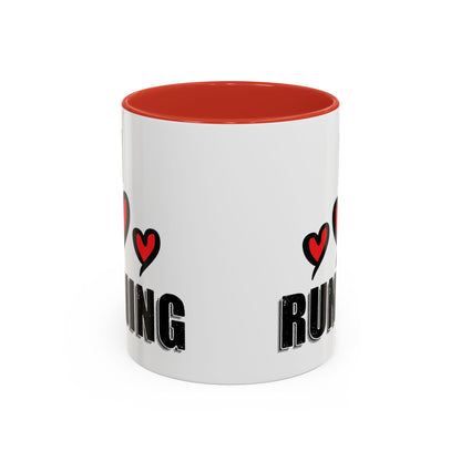 I Love Running Accent Coffee Mug / Perfect Gift for Runners / 11 oz. Mug for Runners