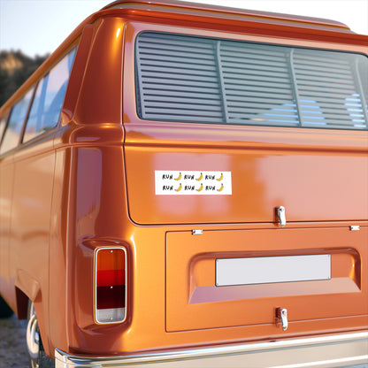 Banana Run Bumper Sticker for Fun Road Trips & Fitness Enthusiasts