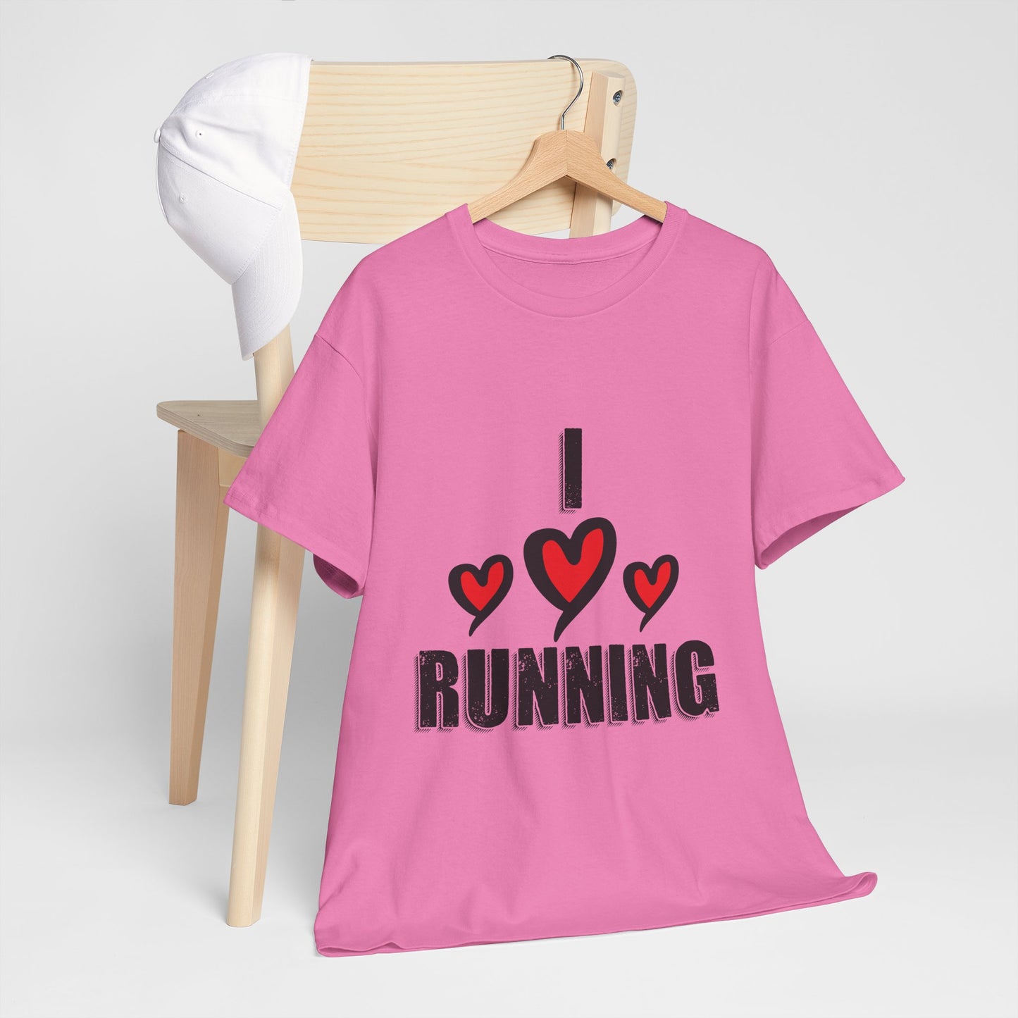 I Love Running Unisex Heavy Cotton Tee / Perfect T-Shirt for Runners & Fitness Enthusiasts